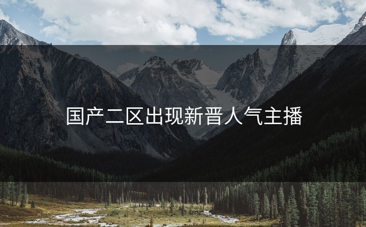 国产二区出现新晋人气主播